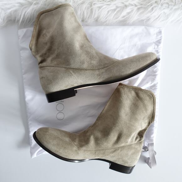 Jimmy Choo Suede Mid Calf Cowboy Boots - Picture 3 of 16